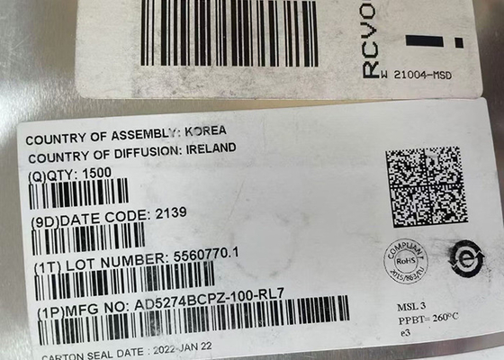 AD5274BCPZ-100 ชิปวงจรบูรณาการ อินเตอร์เฟซ I2C และความทรงจําดิจิตอล 50-TP Rheostat