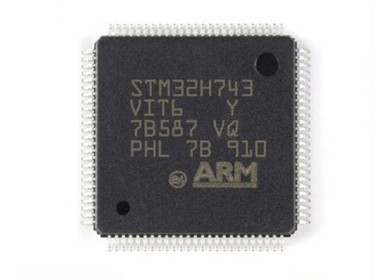 480MHz ARM Cortex M7 STM32H743VIT6 ชิปไมโครคอนโทรลเลอร์แกนเดี่ยว LQFP100