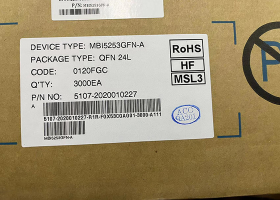 16 Channel MBI5253GFN-A PWM ไดรเวอร์ LED ปัจจุบันคงที่ 24QFN ชิปวงจรรวม