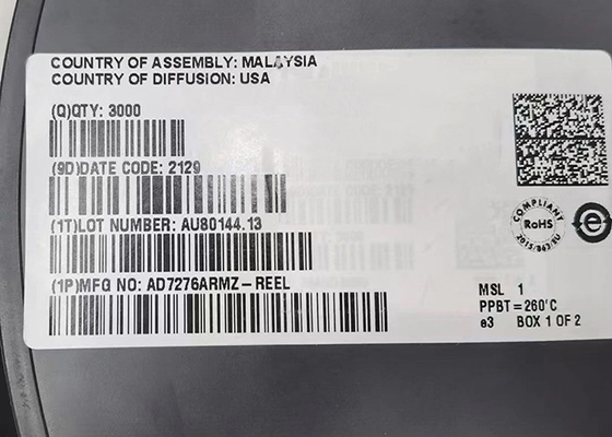 3MSPS AD7276ARMZ 12Bit ตัวแปลงอนาล็อกเป็นดิจิตอล 8-MSOP ชิปวงจรรวม