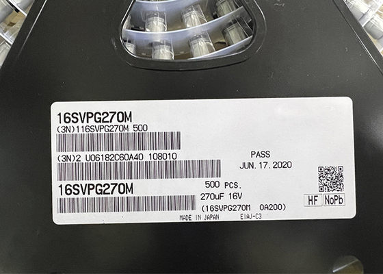16SVPG270M วงจรรวม ตัวเก็บประจุอะลูมิเนียมโพลิเมอร์แบบชิป 270µF Radial SMD