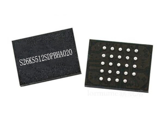 IC หน่วยความจำ 512Mbit S26KS512SDPBHA020 NOR ชิปหน่วยความจำแฟลช 24-FBGA 166MHz แบบขนาน
