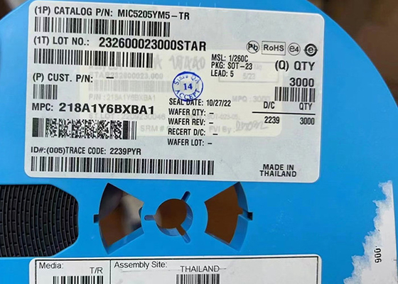 MIC5205YM5-TR 150mA เสียงรบกวนต่ำ LDO ตัวปรับแรงดันไฟฟ้า IC SOT-23-5 Surface Mount