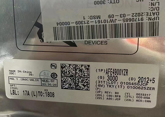 ส่วนหน้าแบบอะนาล็อก AFE4900YZR 30-XFBGA ชิปวงจรรวม AFE แบบรวม 1kHz