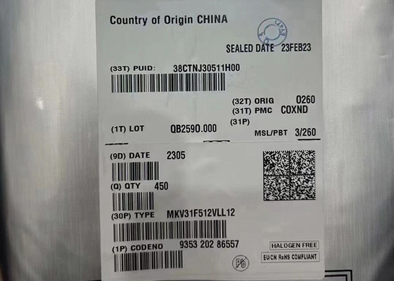 MKV31F512VLL12 ไมโครคอนโทรลเลอร์ IC 32 บิต เซ้งคอร์ 120MHz 512KB