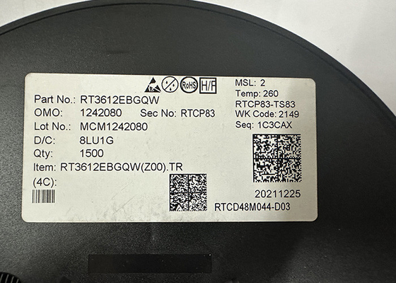 ชิปวงจรบูรณาการ RT3612EBGQW เครื่องควบคุม PWM 2 ขั้นตอน พร้อมไดรเวอร์บูรณาการคู่