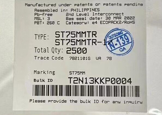 ชิปวงจรบูรณาการ ST75MMTR ระบบการสื่อสารสายไฟฟ้าบนชิป VFQFPN-48