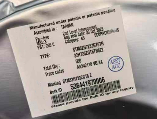 ไมโครคอนโทรลเลอร์ IC STM32H723ZGT6 32 บิตแกนเดี่ยว STM32H7 144-LQFP แพ็คเกจ