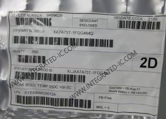 Artix-7 XA ลอจิก IC XA7A75T-1FGG484Q 75520 LE FPGA - อาร์เรย์เกทที่ตั้งโปรแกรมฟิลด์ได้