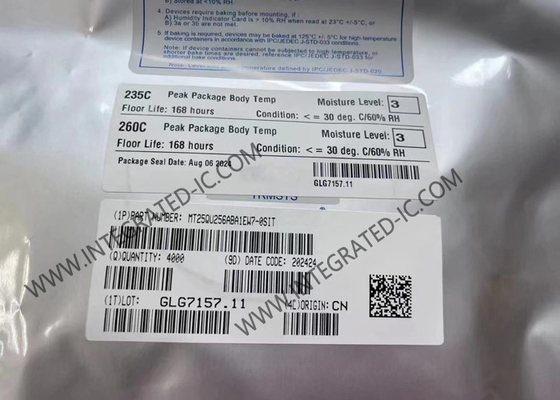ชิปวงจรรวม MT25QU256ABA1EW7-0SIT 256Mbit 133MHz 8-WDFN Memory IC