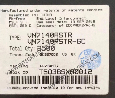VN7140ASTR ชิปวงจรบูรณาการ รถยนต์ ช่องเดียว ไดรเวอร์ด้านสูงที่มีเครื่องรับกระแสปัจจุบันแบบอนาล็อก