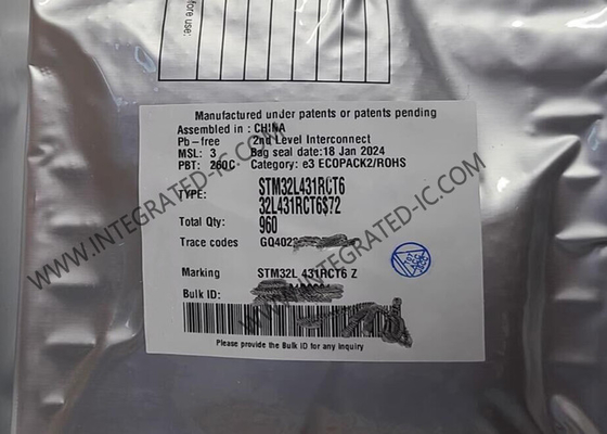 STM32L431RCT6 ไมโครคอนโทรลเลอร์ MCU 80MHz ไมโครคอนโทรลเลอร์แบบเดียว 32 บิต IC LQFP64