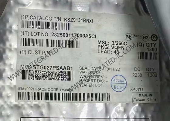 ชิป IC KSZ9131RNXI Gigabit Ethernet Transceiver 48-QFN Package Surface Mount