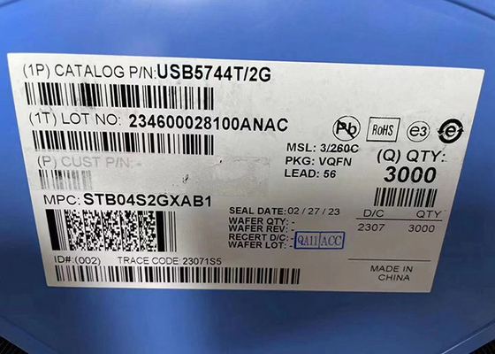 ชิปวงจรรวม USB5744T/2G 4-Port USB Hub Controller อินเทอร์เฟซ USB 3.0 56-VQFN