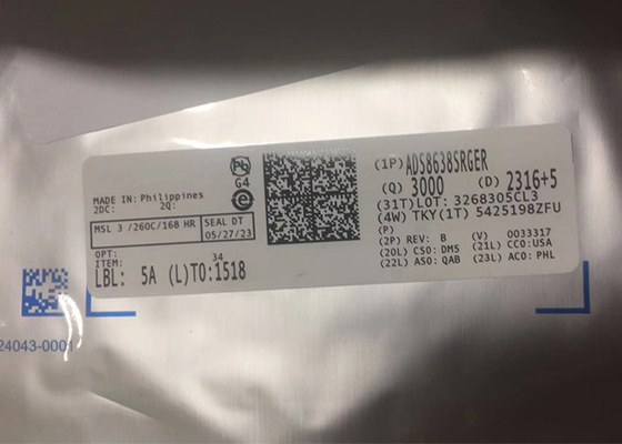 8-Channel ADS8638SRGER 12 บิต SAR Analog To Digital Converter ชิป IC 24-VQFN