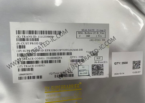 EFR32BG13P732F512GM48-DR BT IC 2.4GHz EFR32 Blue Gecko BT เครื่อง SoC พลังงานต่ํา QFN-48