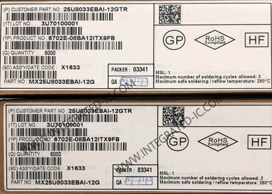 MX25U8033EBAI-12G แมมมรี่ IC ชิป 8Mbit CMOS MXSMIOTM NOR แฟลช แมมมรี่ IC WLCSP-8