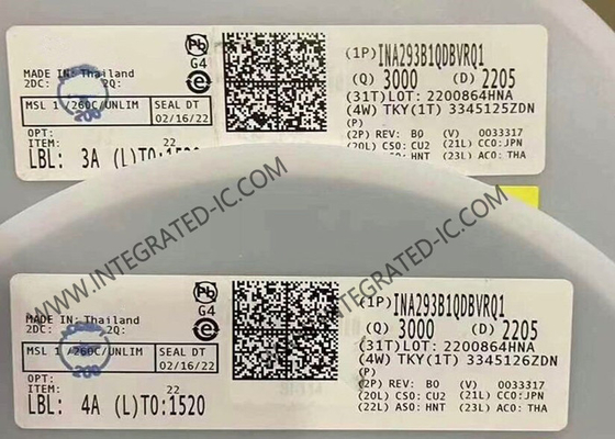INA293B1QDBVRQ1 ชิปวงจรบูรณาการ 1.3MHz เครื่องขยายความแม่นยําของกระแสไฟฟ้า