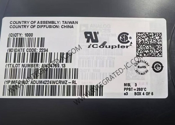 ADUM4224WCRWZ ชิปวงจรบูรณาการ 5kVrms ไดรเวอร์เกตเกตครึ่งสะพานความละเอียดแยก