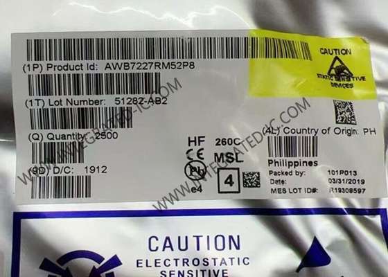 AWB7227RM52P8 โมดูลสื่อสารไร้สาย โมดูลกระตุ้นพลังงานเซลล์ขนาดเล็ก 4.5V