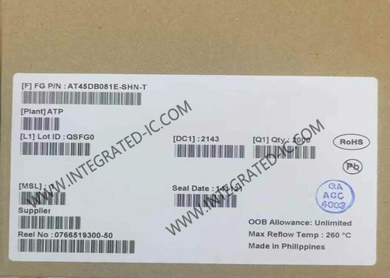 AT45DB081E-SHN-T ความจํา IC Chip ความจําที่ไม่ลุกลุก 8Mbit SPI Serial NOR Flash Memory