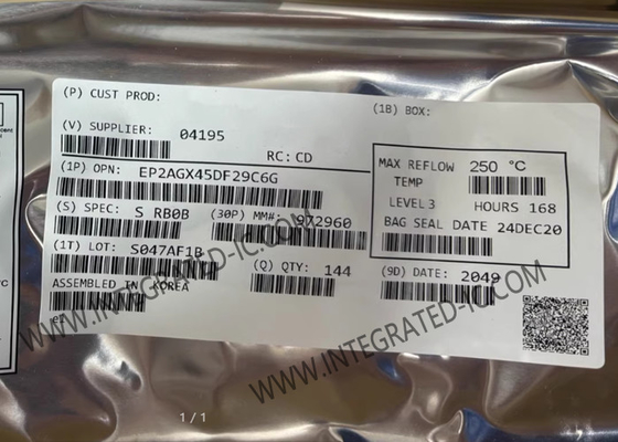 Field Programmable Gate Array EP2AGX45DF29C6G 3.35Mbit FPGA ชิปโลจิกที่สามารถโปรแกรมได้