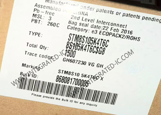 STM8S105K4T6C ไมโครคอนโทรลเลอร์ MCU ไมโครคอนโทรลเลอร์ 8 บิต IC 16MHz MCU ลงตัว LQFP32