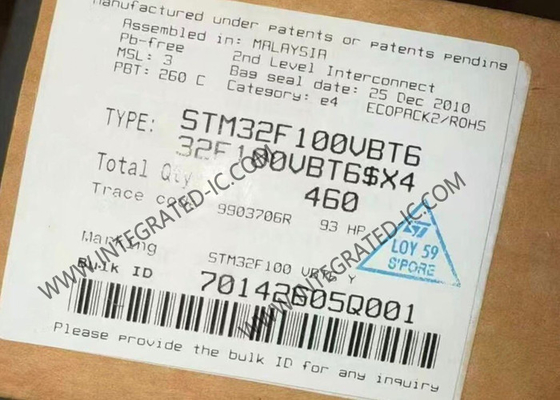 STM32F100VBT6 ไมโครคอนโทรลเลอร์ MCU อัตราการทํางานสูง 32 บิท ไมโครคอนโทรลเลอร์เนอร์เดียว IC