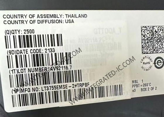 LT3755EMSE-2 ชิปวงจรบูรณาการ 4.5V ถึง 40V เครื่องควบคุม LED MSOP-16 Packge