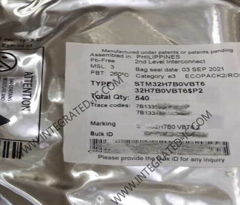 STM32H7B0VBT6 ไมโครคอนโทรลเลอร์ MCU 280MHz ไมโครคอนโทรลเลอร์ความสามารถสูง ARM LQFP100