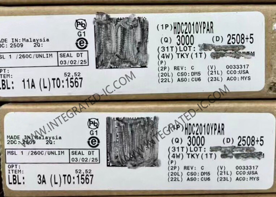 HDC2010YPAR Sensor IC 50nA ความชื้นและอุณหภูมิพลังงานต่ํา