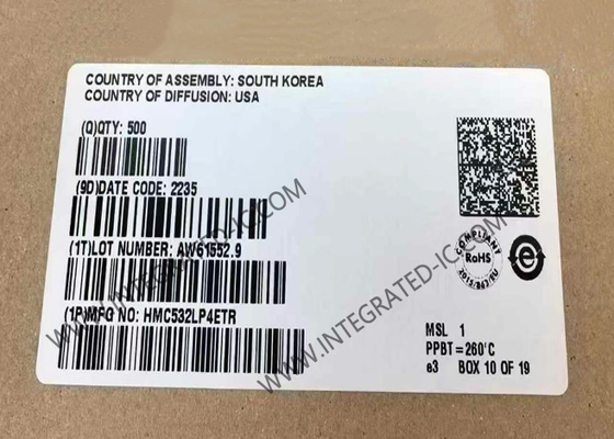 HMC532LP4ETR โมดูลสื่อสารไร้สาย 14dBm เครื่องหมุนที่ควบคุมความกระชับกําลัง
