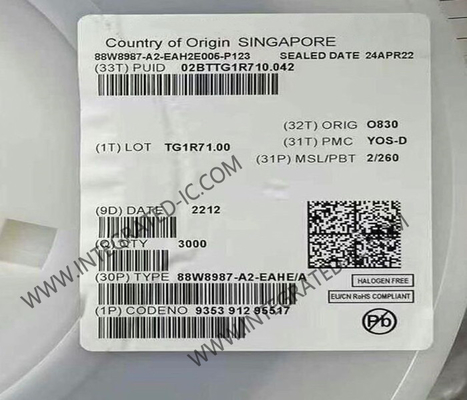 โมดูลสื่อสารไร้สาย 88W8987-A2-EAHE มีส่วนประกอบสูง 2.4/5 GHz Wi-Fi 5 และ BT Single-Chip