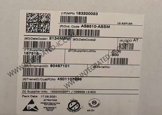 AS8510-ASSM ชิปวงจรบูรณาการ 16 บิต ข้อมูลการจัดหา IC หน้าปลาย SSOP20