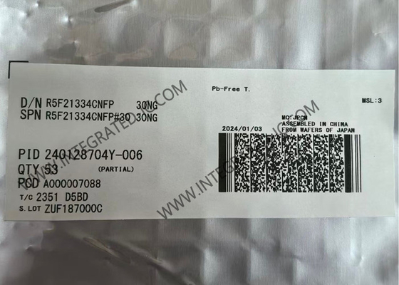 R5F21334CNFP ไมโครคอนโทรลเลอร์ MCU 20MHz ไมโครคอนโทรลเลอร์ 16 บิตที่มี R8C CPU Core