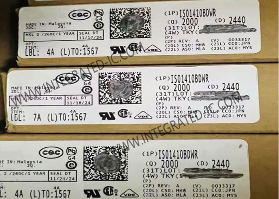 ชิปวงจรบูรณาการ ISO1410BDWR 500kbps ระบบแยก RS-485 RS-422 เครื่องรับเสียง SOIC16