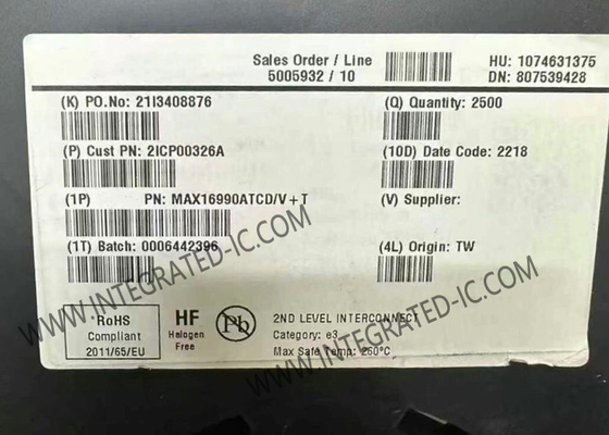 ชิปวงจรบูรณาการ MAX16990ATCD 36V 2.5MHz เครื่องควบคุมขับเคลื่อนรถยนต์