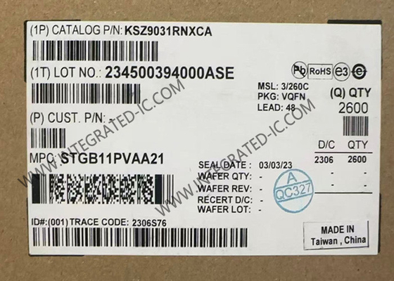 KSZ9031RNXCA Ethernet IC Gigabit Ethernet Transceiver QFN48 ระบบ PHY Ethernet ความเร็วสามเท่า