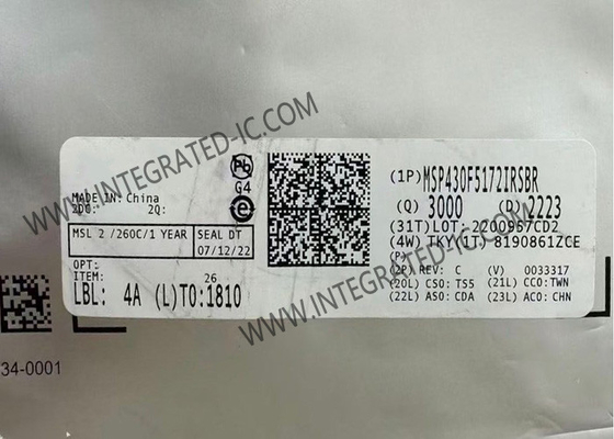 MSP430F5172IRSBR ไมโครคอนโทรลเลอร์ MCU 16Bit MCU 25MHz ไมโครคอนโทรลเลอร์สัญญาณผสม