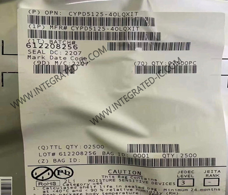 ชิปวงจรรวม CYPD5125-40LQXIT ตัวควบคุมพอร์ต USB Type-C ความเร็วสูง