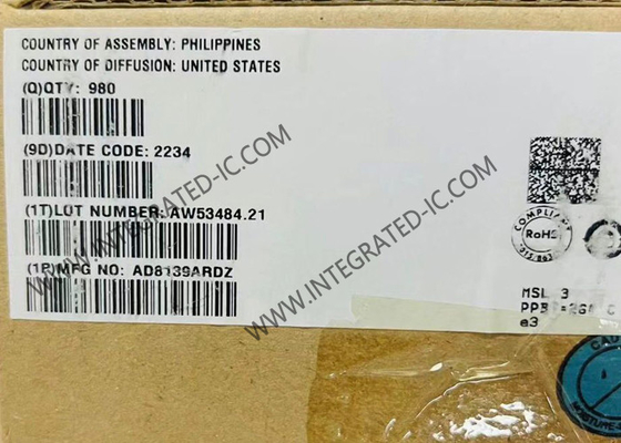 AD8139ARDZ ชิปวงจรบูรณาการ เสียงต่ํา รถไฟต่อรถไฟ Driver ADC